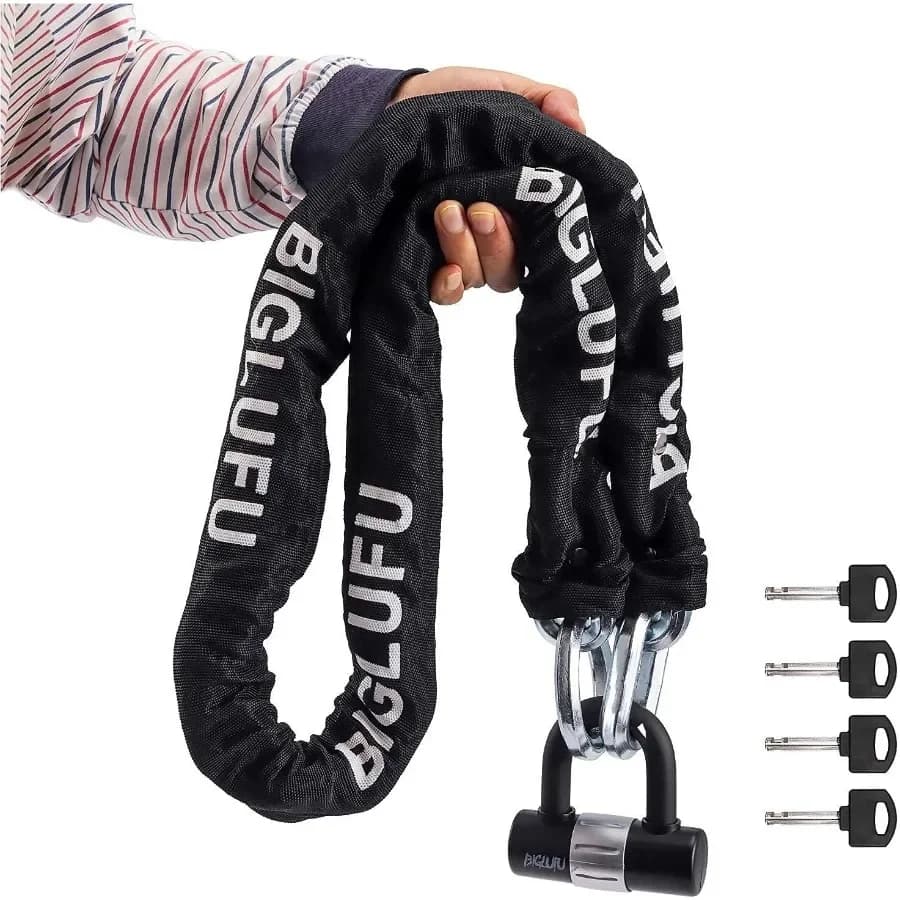 Serrature a catena quadrate resistenti al taglio lunghe 4 piedi e 15 mm per una protezione sicura di motocicli, generatori di biciclette, cancelli e scooter