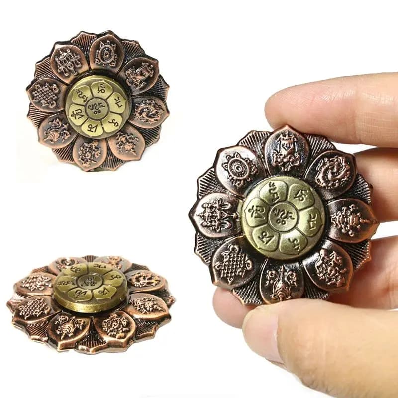 Giroscopio con punta delle dita di loto Fidget Spinner Spinner a mano in metallo Rotazione dell'autismo Giocattolo antipressione Giocattolo agitarsi Regalo per bambini