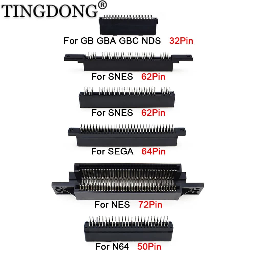 Per GBA NDS GB GBC Connettore Slot per scheda di gioco 62pin 50pin 64pin 60pin Per SEGA Genesis N64 SNES FC console clone