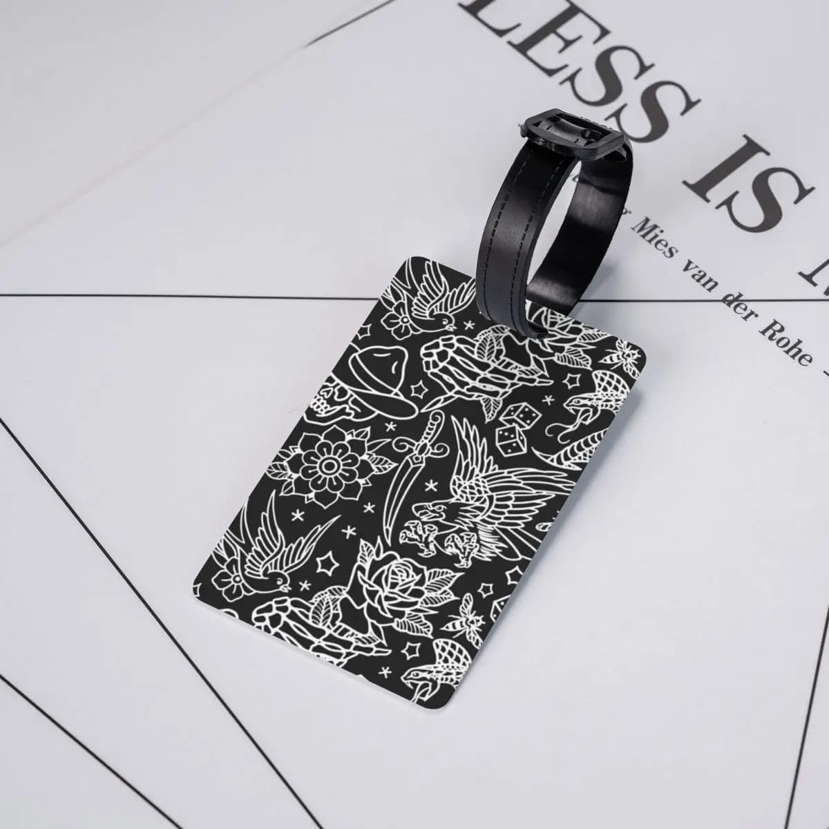 Etichette per Bagagli con Stampa Flash di Tatuaggi Tradizionali Americani, Accessori per Valigie, Etichetta per Bagaglio da Viaggio, Porta Nome ID