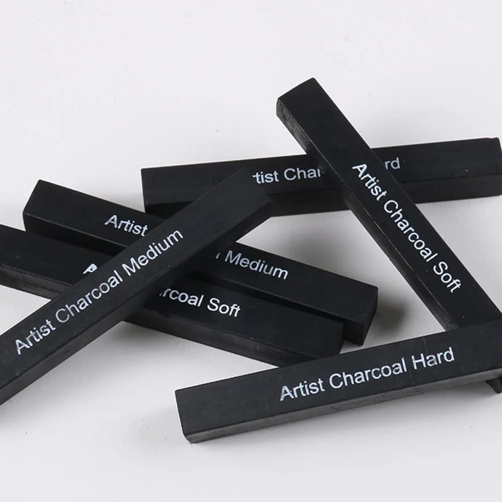 6Pcs Compressed Charcoal Sticks Premium Shading Charcoal for Drawing Painting Hobbyist Artists Teens Students Fine Crafted