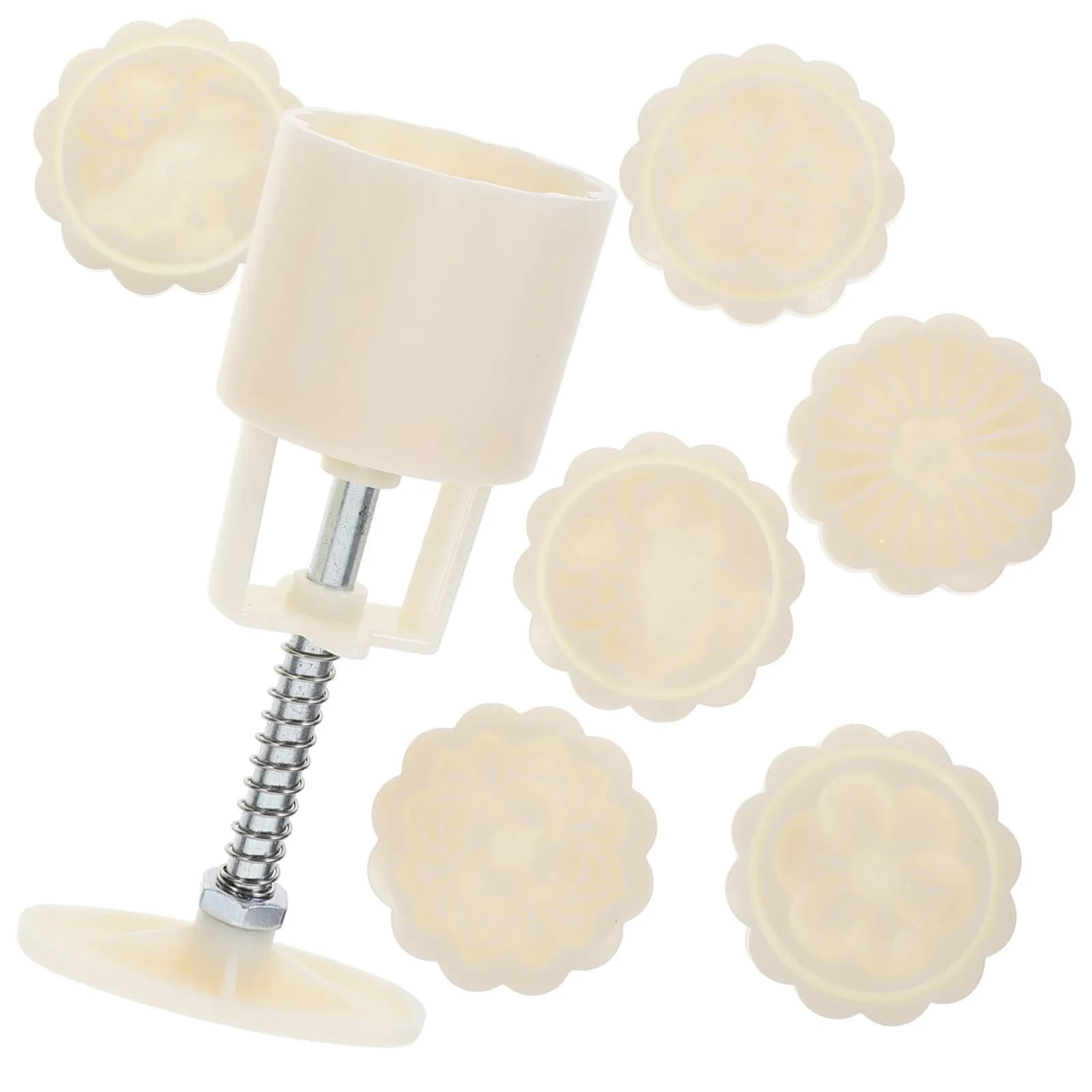 Set di stampi per mooncake fai da te, antiaderenti, con stampo a fiori in rilievo, pressa manuale per biscotti, utensile da cucina per mooncake fatti in casa
