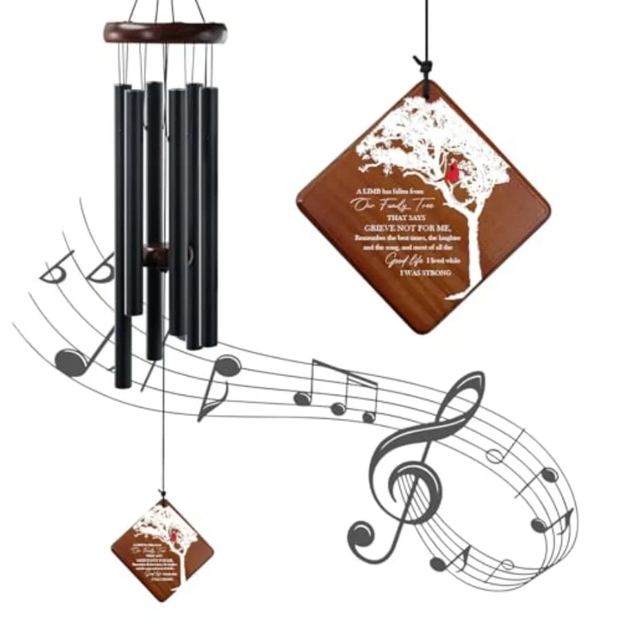Memorial Wind Chimes for Outside, 36" Sympathy Gifts for Loss of Loved One, Windchimes in Memory of Dad or Mom, Bereavement Out