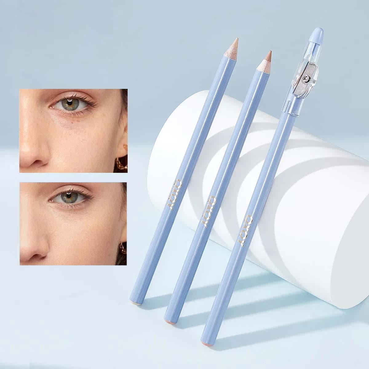 Penna correttore 2 in 1 con temperamatite Texture liscia come la seta Copre le imperfezioni del viso Crea un matita correttore per la pelle impeccabile