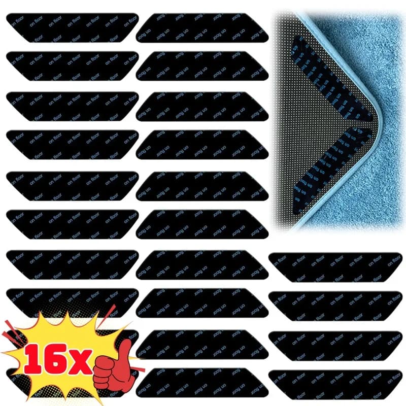 8/16Pcs Newest Carpet Non-slip Stickers Washable Anti Curling Carpet Patch General Reusable Floor Rug Mat General Fixed Sticker