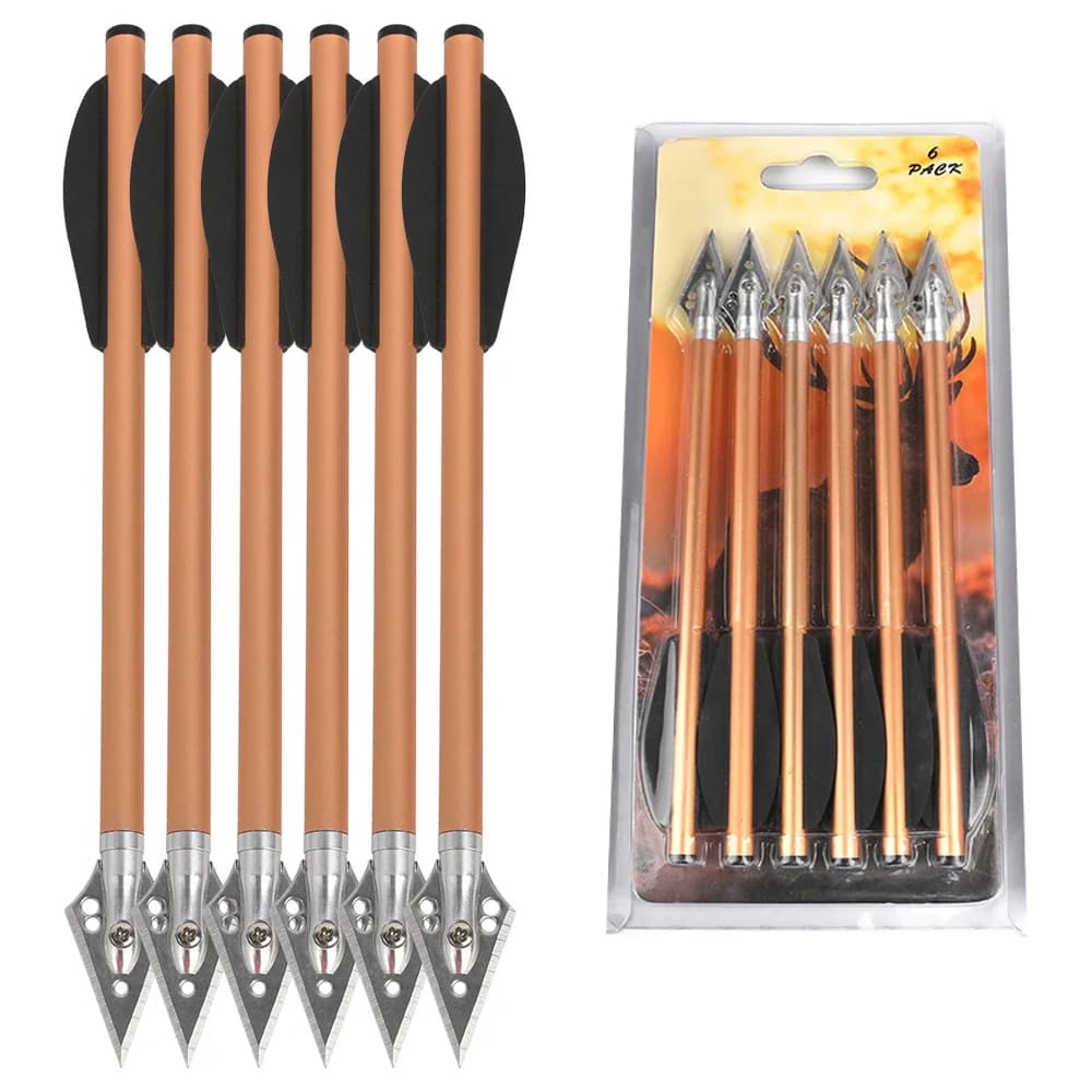 Tiro con l'arco 24PCS 6.3 "Albero della freccia in alluminio OD6.2mm Alette in plastica Mini arco Bulloni Avvitato Punta di freccia Arco Caccia Tiro Accessori