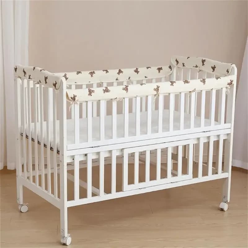 Baby cot protector SoftEdge Set of baby cot protectors Set of crib protectors with envelope cover Antique Strip