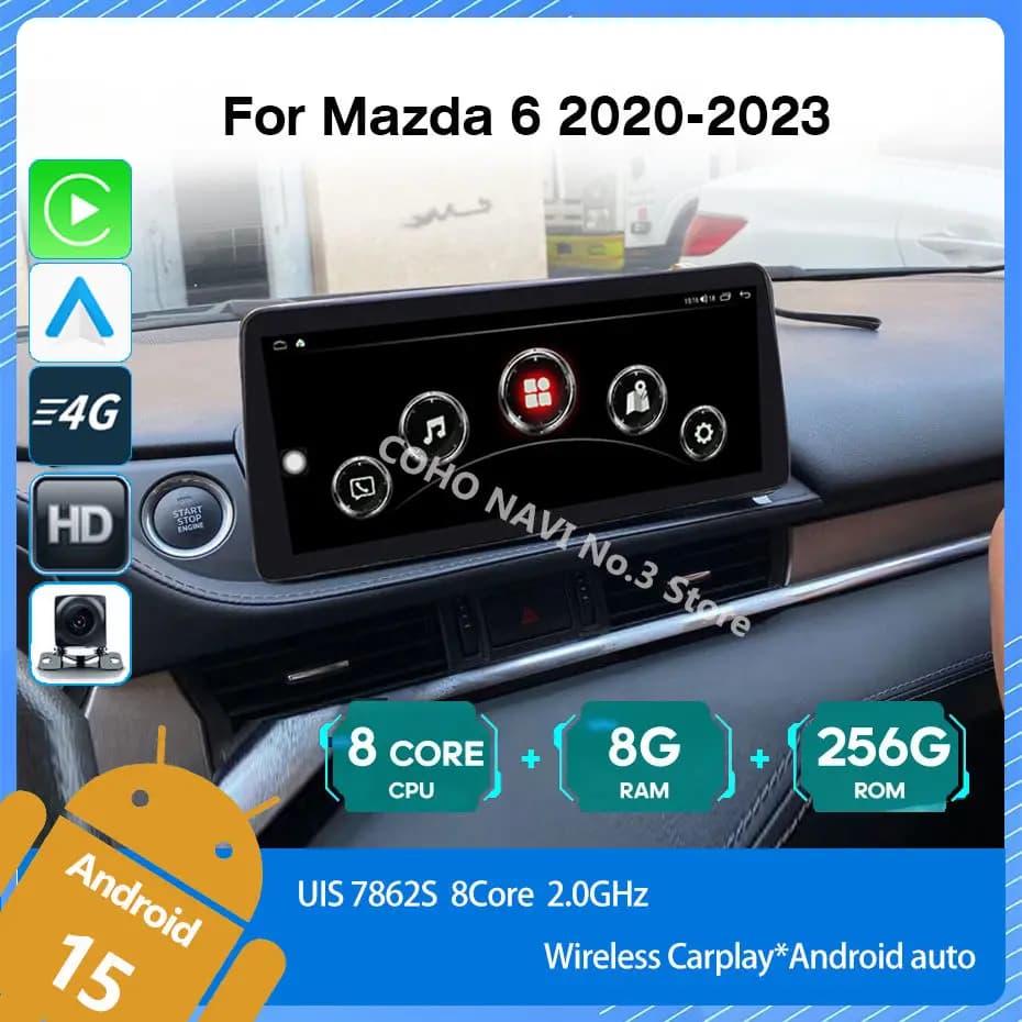 COHO Per MAZDA 6 2020-2021 CarPlay Android Auto Android 15 1920*720 QLED Octa Core 8+256G Lettore Multimediale per Auto Stereo Radio