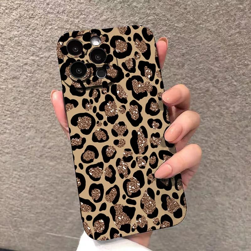 Per iPhone 17 16 15 14 13 12 11 Pro Max Custodia in silicone con stampa leopardata per iPhone XS Max XR X 7 8 Plus 16e 17 Air Soft Funda