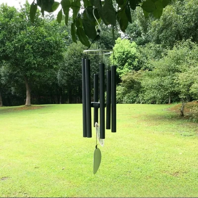 Harmonic Serenity: Premium B Pentatonic 6-Tube Aluminum Wind Chime - 80cm Precision-Tuned Outdoor Decor