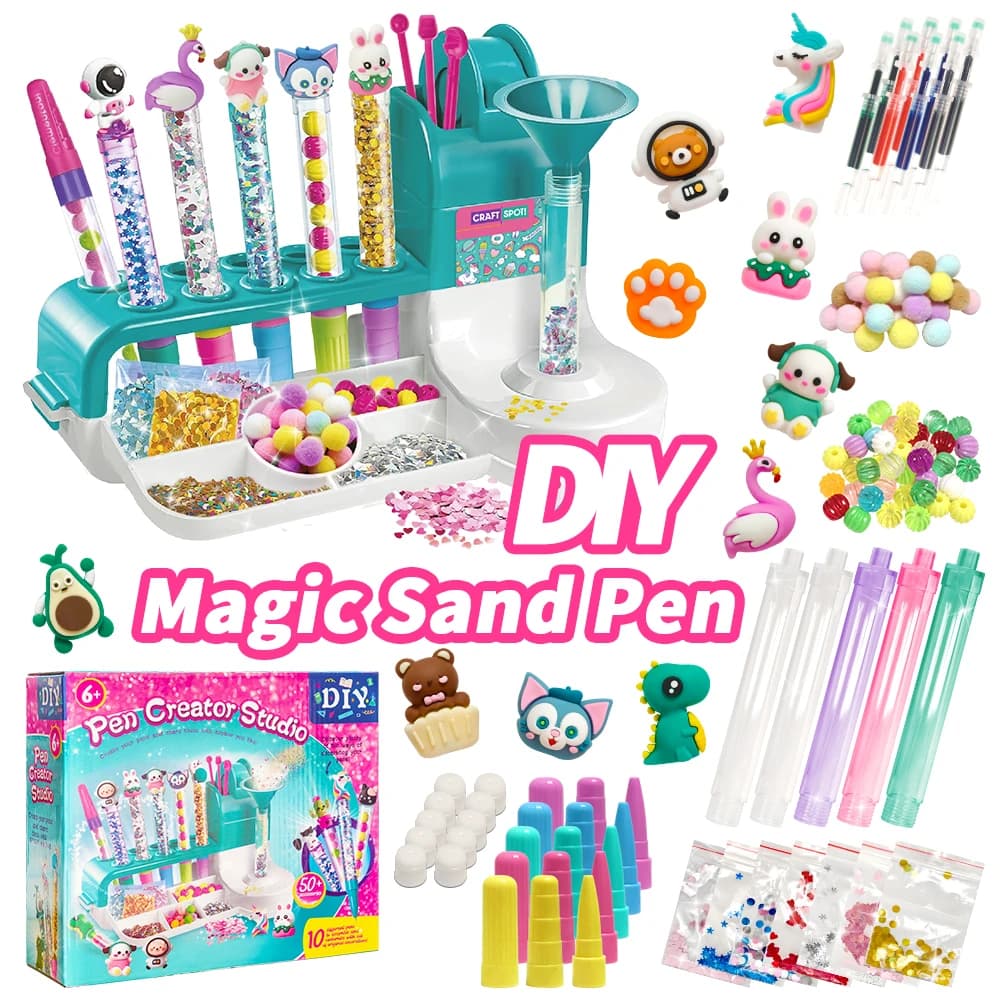 Nuovo set di penna magica con sabbia per lavori manuali fai da te per bambini | Giocattolo Educativo STEM e Confezione Regalo Interattiva Genitore-Figlio