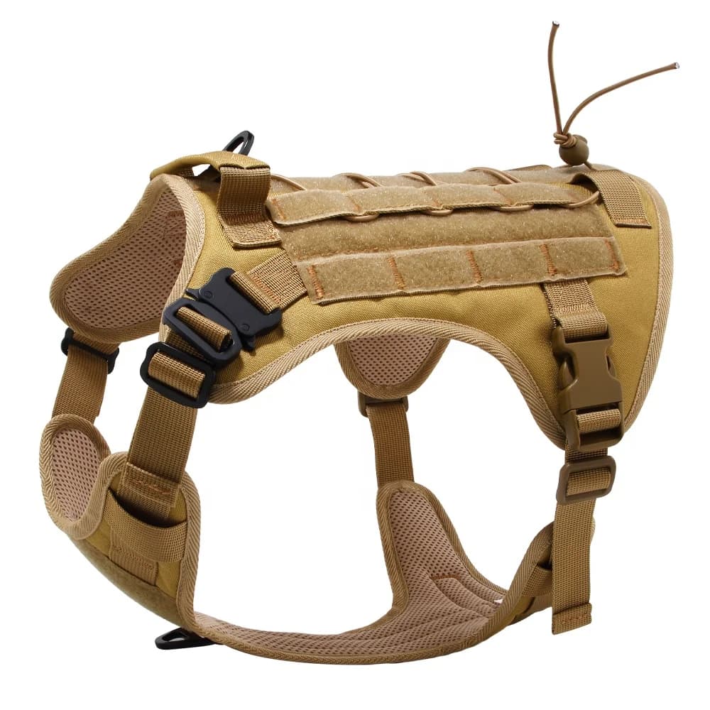 Pettorina per cani tattica resistente e senza tirare di alta moda con manico imbottitura con fibbia Cobra regolabile e a sgancio rapido con rete