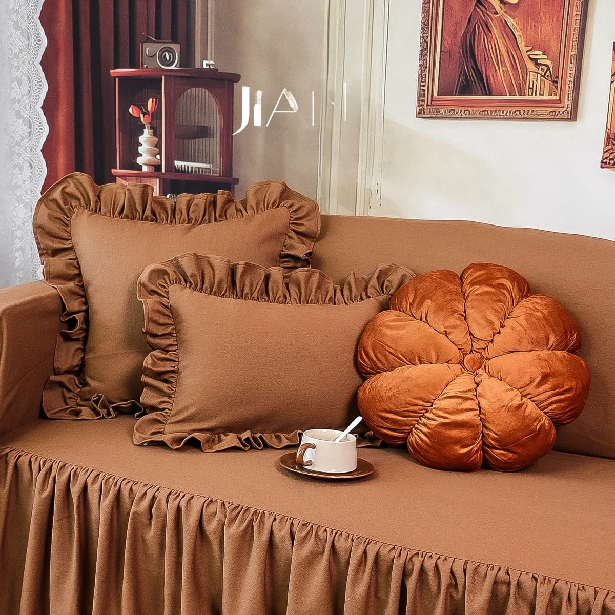 Pure cotton candy style mid-Century cushion for sofa, living room, window, car and bed