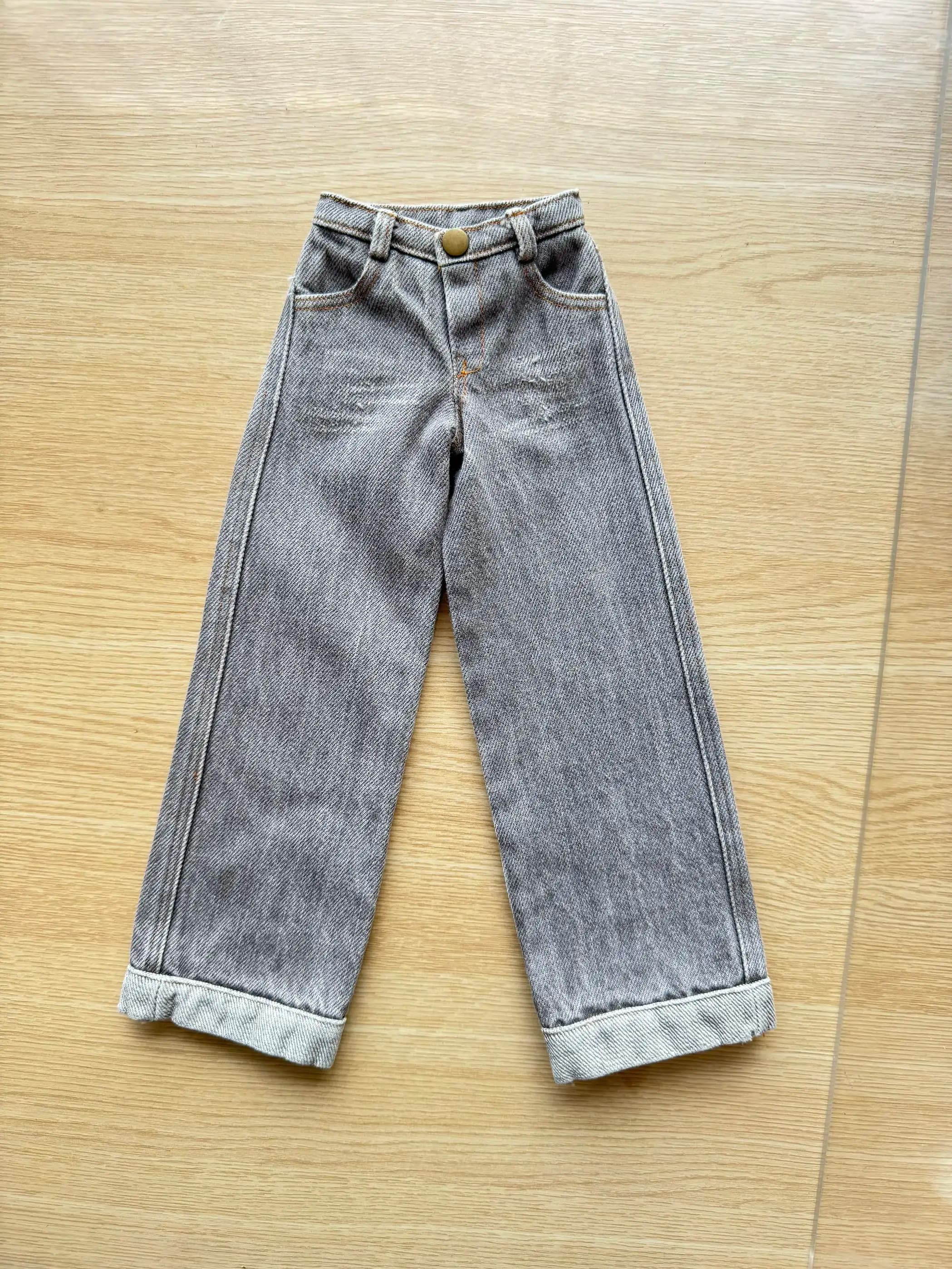 D09-P838 Giocattolo fatto a mano 1/6 1/4 1/3 uncle 73 TD85 ID75 uncle MDD BJD/SD Vestiti per bambole Jeans a gamba larga personalizzati Pantaloni casual 1 pezzo