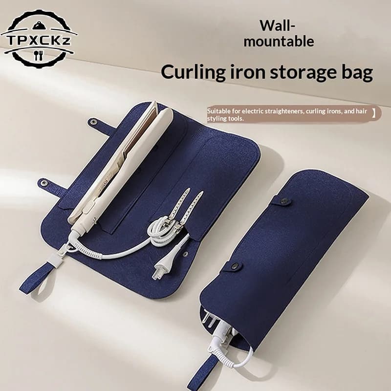 Storage Bags for Iron Curtains for Travel in Felt, Hair Plate Case, Flat Iron Organizer, Iron Insulating Mat