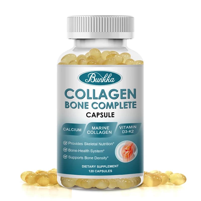 Capsules of Collagene Osseo by Fish of Acque Profonde Type 1.3 with Calcium and Vitamin D3+K2, Support for Health of Bones and Articulations, Nutrition Scheletric
