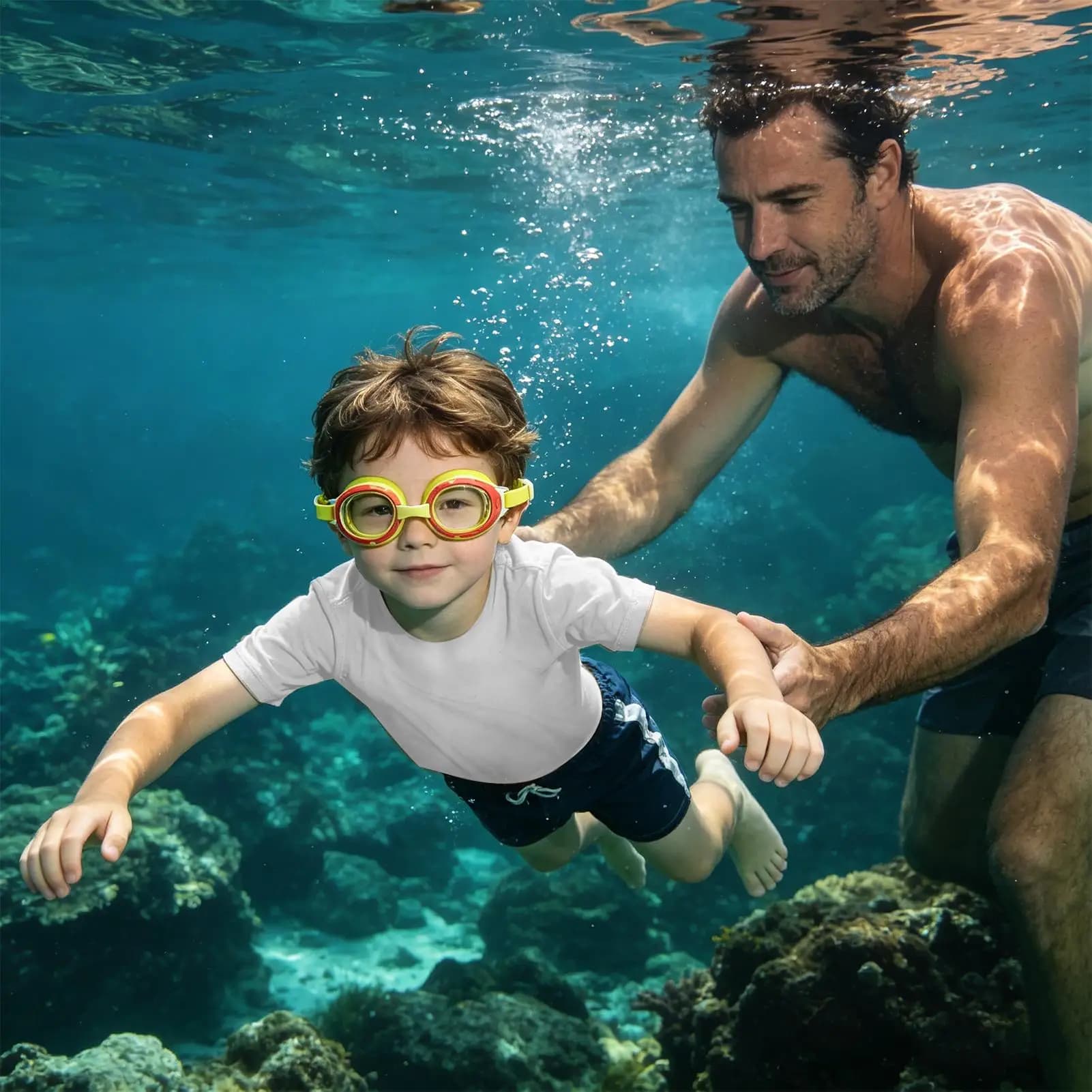 Occhialini da nuoto per bambini Occhialini da piscina regolabili in silicone antiappannamento Occhialini da piscina elastici per bambini dai 3 ai 12 anni, per ragazze e ragazzi
