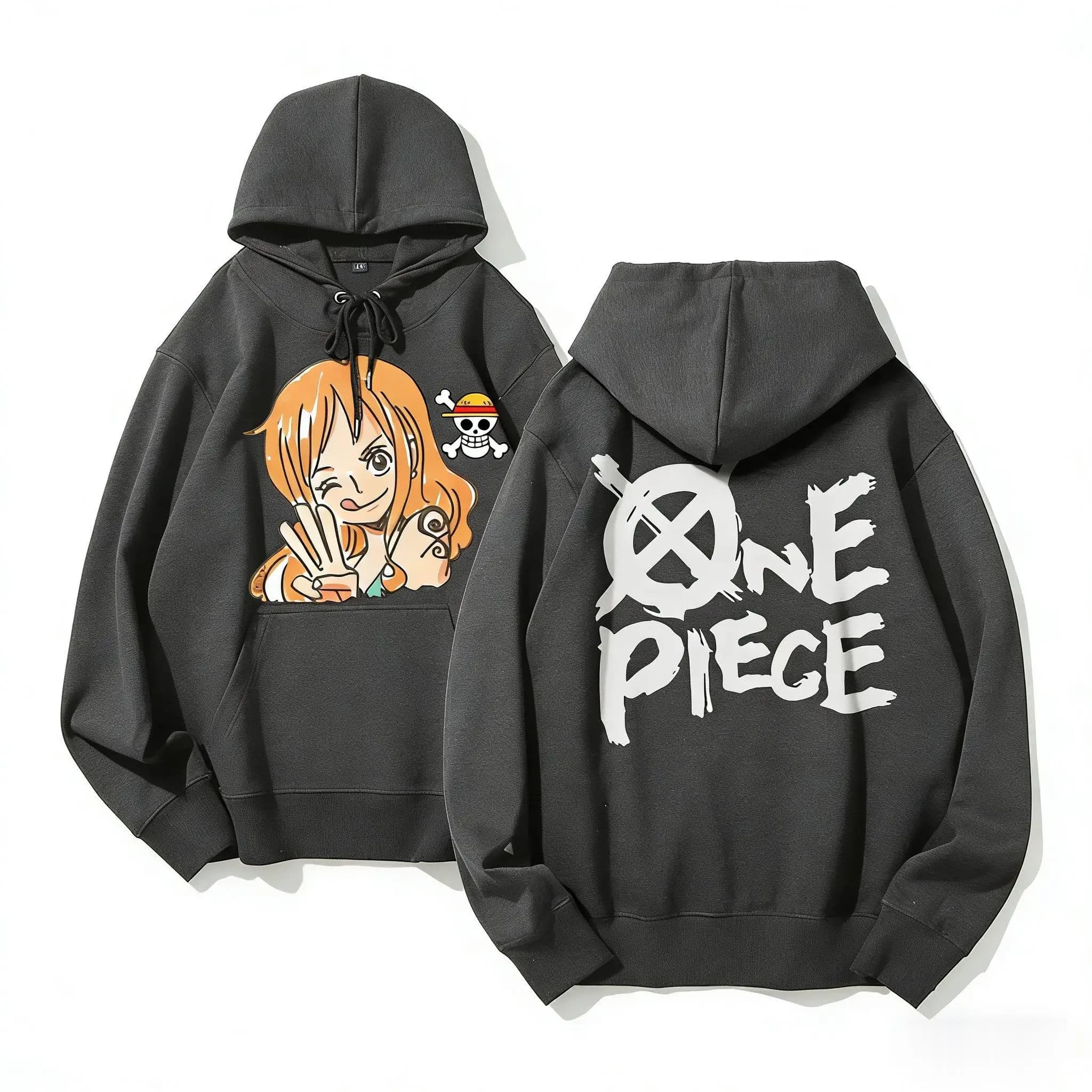 One Piece Nami Anime Felpa con cappuccio Uomo Donna Pullover Felpa Cosplay Streetwear Stampa grafica Casual Top 2026 Giacca invernale Y2k