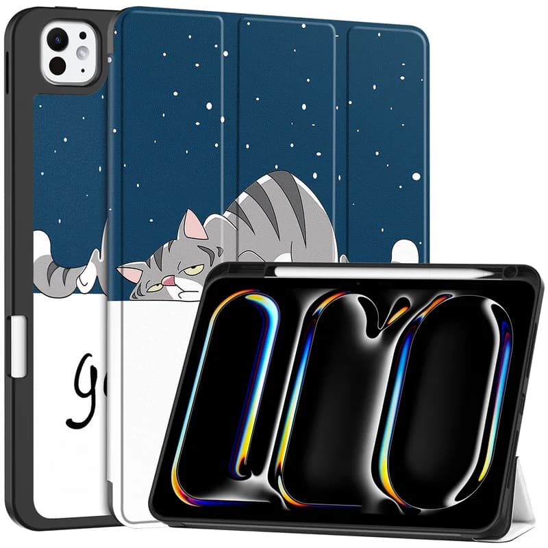 Per iPad Pro 11 pollici 2024 custodia con portamatite Auto Wake Up Smart Cover protettiva magnetica Funda per custodia iPad Pro 11 2024