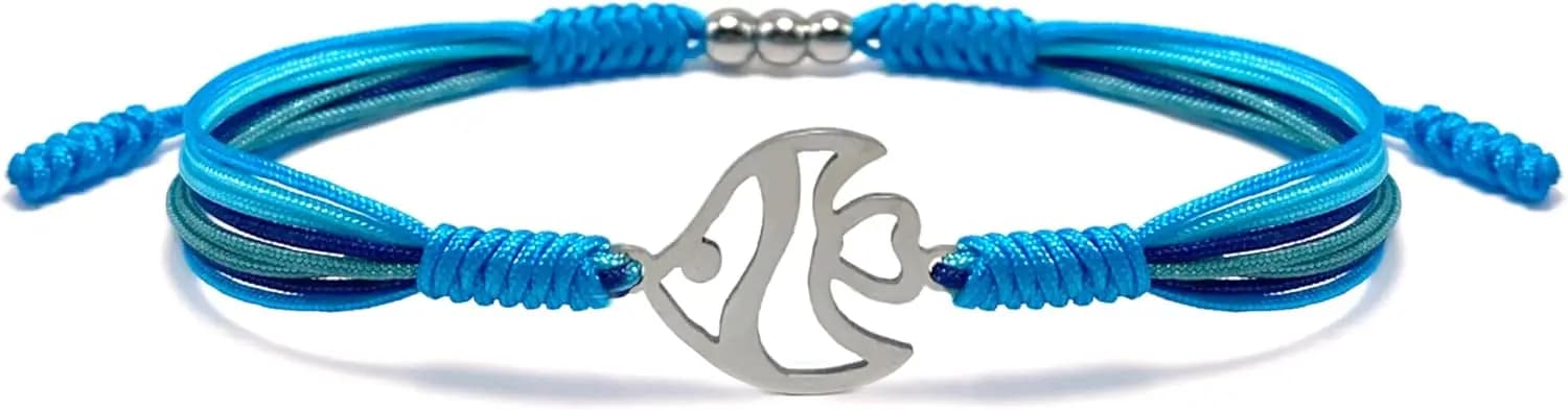 Bracciale tibetano di protezione e fortuna marina blu sotto il mare, avvolgimento di corde da surfista per uomini, donne, amicizia per sempre amore