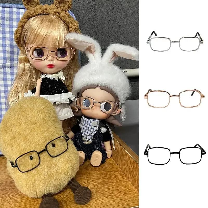 1 Pezzo Occhiali in Metallo per Bambola Blythe 1/6, Accessori per Fotografia, 8,5 cm per Bambola di Cotone da 20 cm - Giocattolo