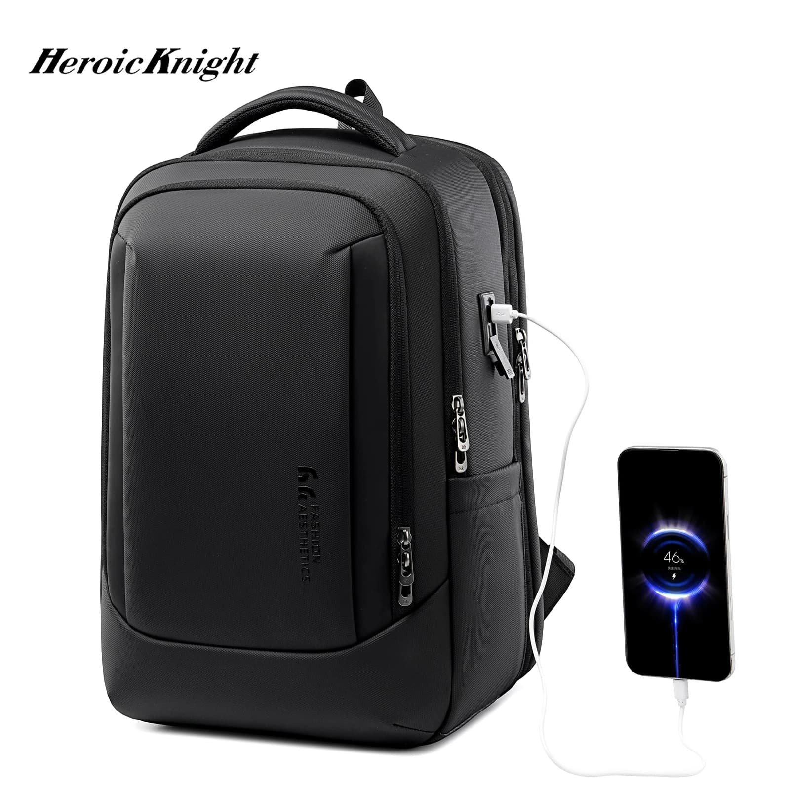 Heroic Knight Multifunction Men’s Backpack Business Commute Waterproof 17" Laptop Bag Expandable Large Travel Backpack SchoolBag