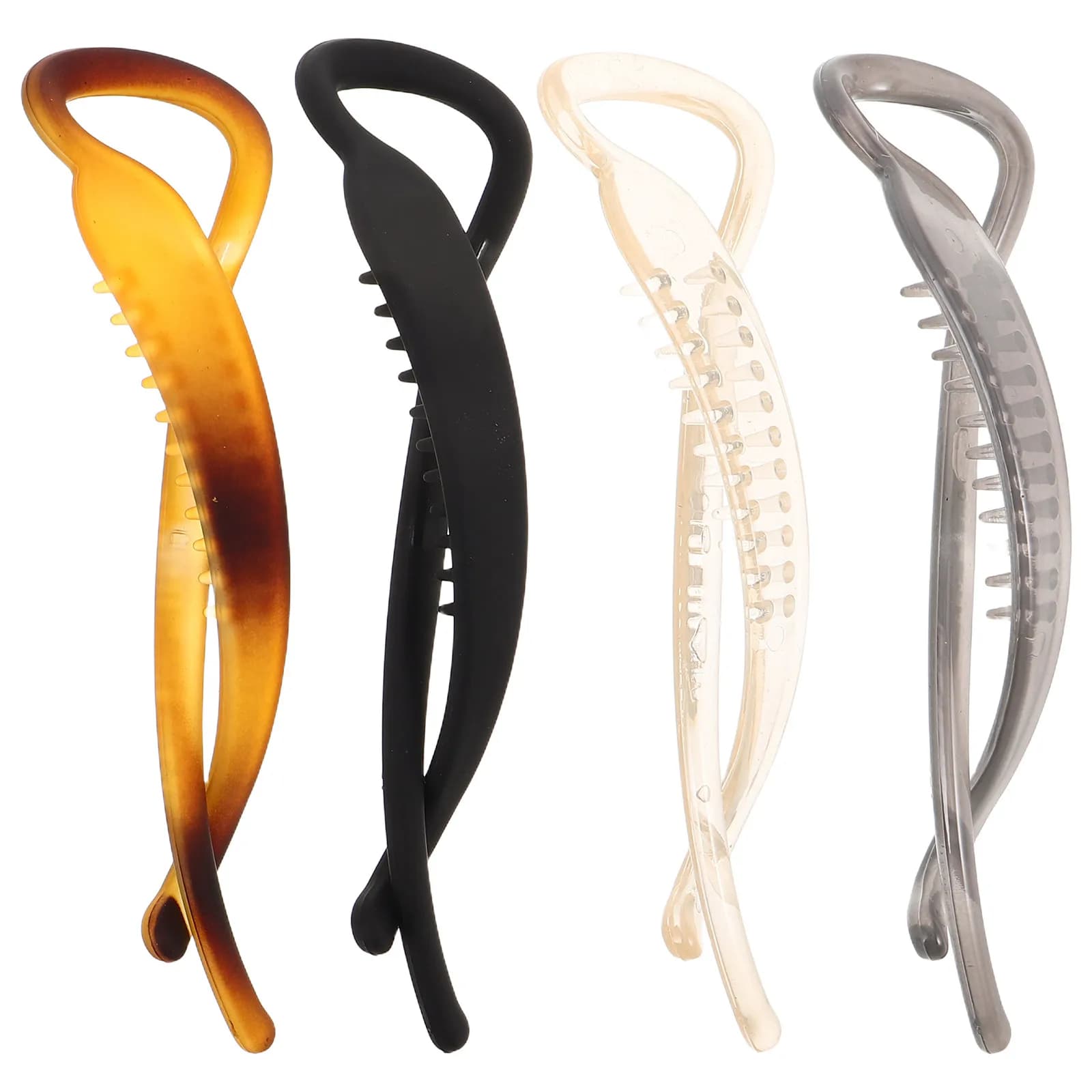 4 Pezzi Fermagli per Capelli Opachi a Spirale in Plastica, Mollette a Coda di Cavallo, Accessori per Acconciature Ricci per Donne e Ragazze, Ideali per Feste