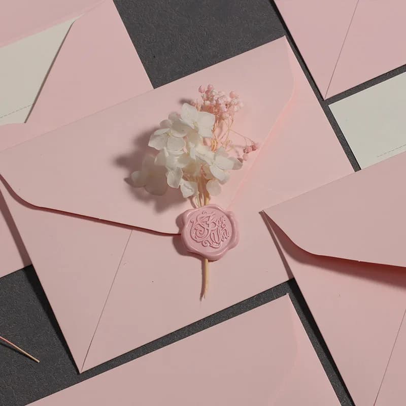 5 buste rosa Ins Kawaii romantico occidentale fai da te biglietti d'invito per feste di nozze copertura adesivi per timbri di cera di cancelleria coreana