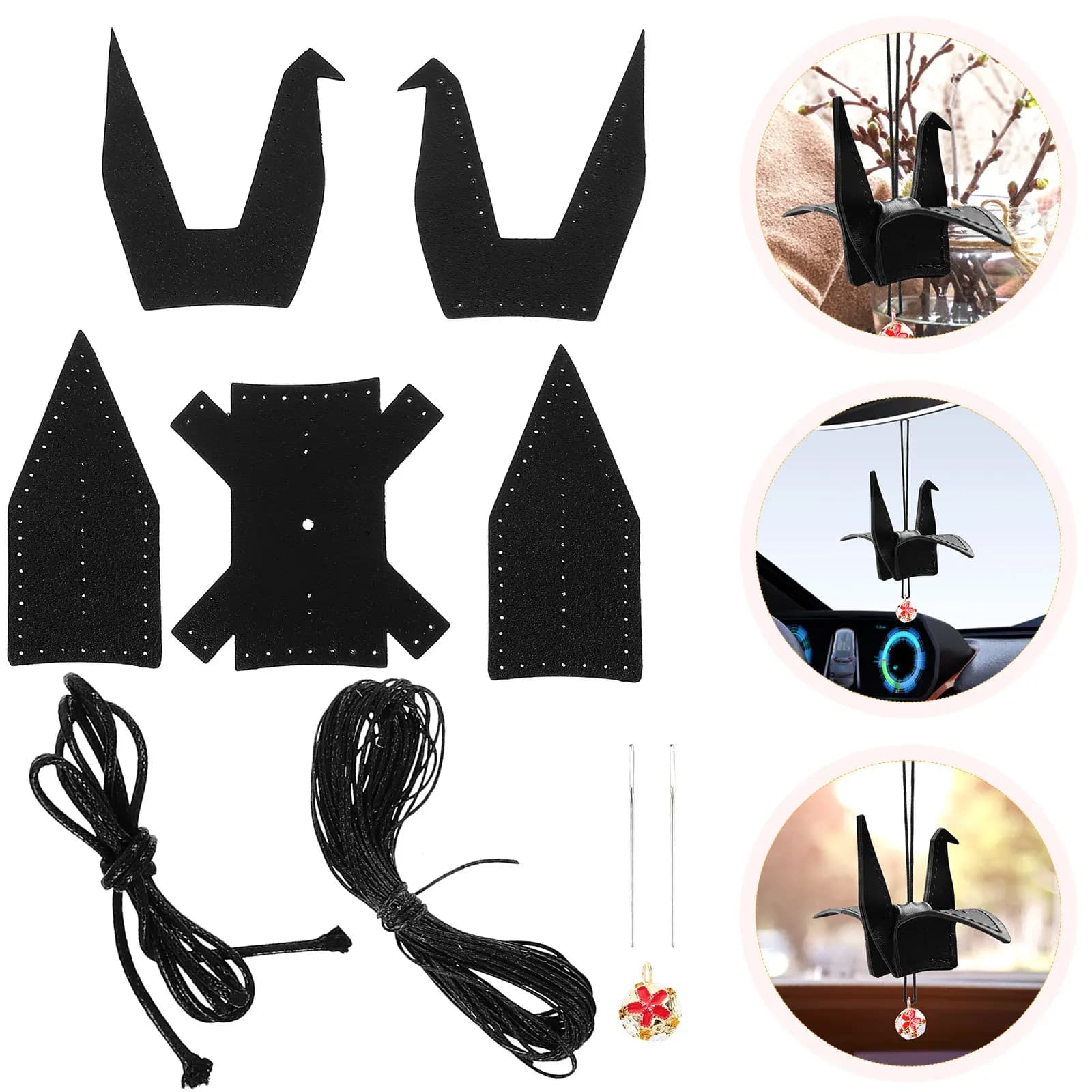 Set di 1 gru origami fai da te, kit di materiali per cucito artigianale, leggero, facile da appendere, decorazione per interni auto e casa, idea regalo