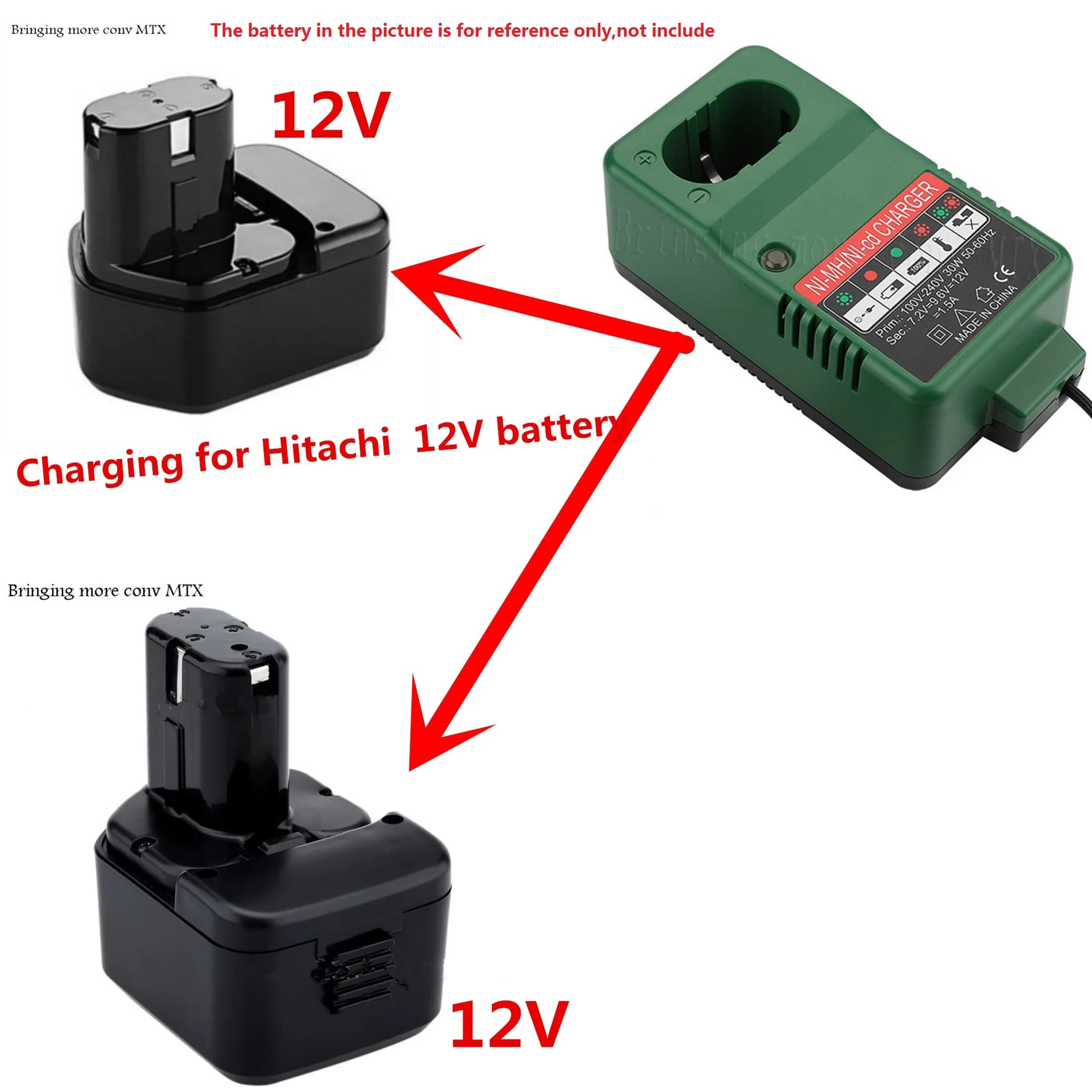 NEW NI-CD NI-MH Battery Charger for Hitachi 12V battery EB1214S EB1220BL EB1212S EB1222HL NI-CD NI-MH Battery Accessory Charger