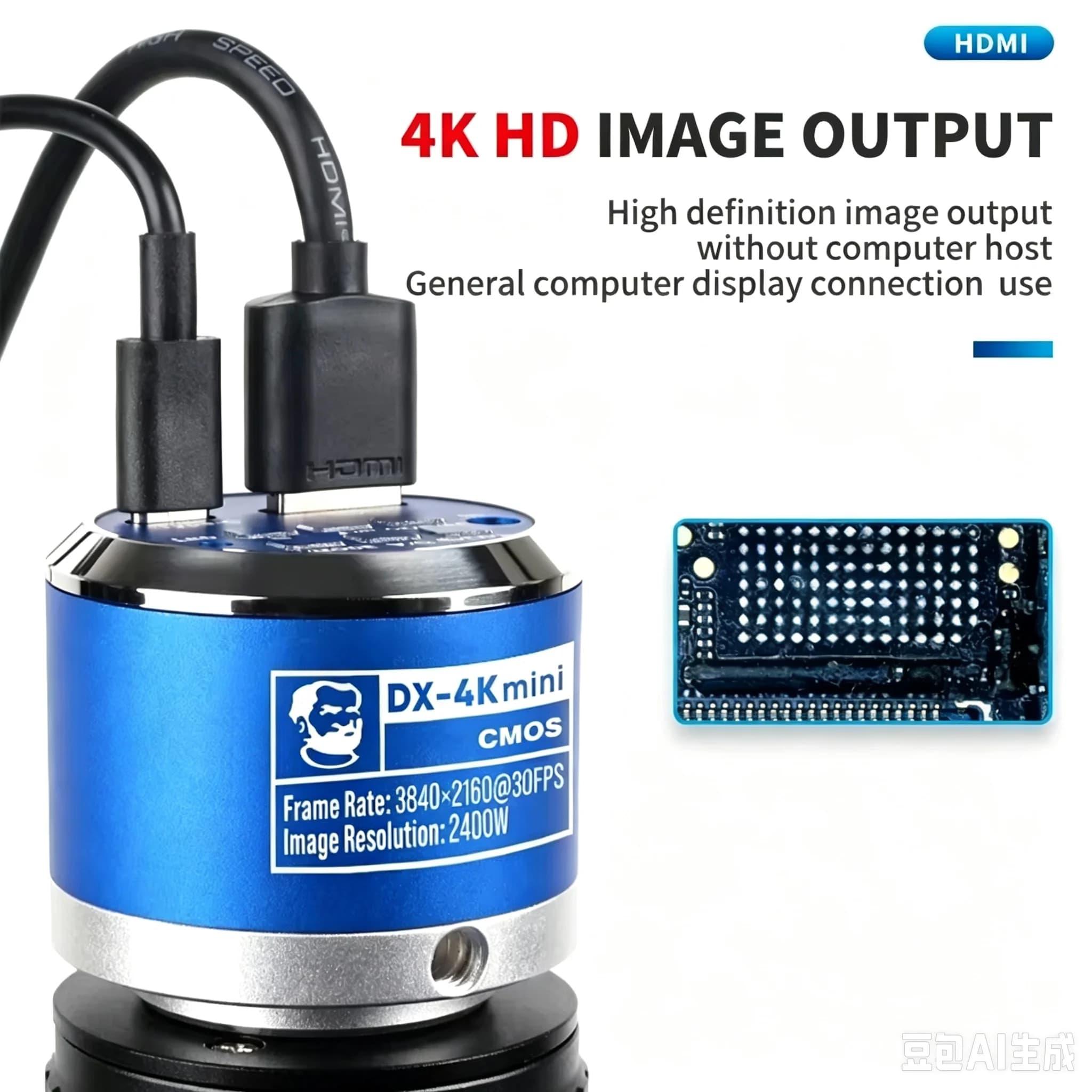 MECCANICO MOS4K DX-4K Mini 24MP HDMI Camera Microscope 3840x2160 HD Pixel 1/2 "CMOS IMX334 Sensor Industrial Repair Tool