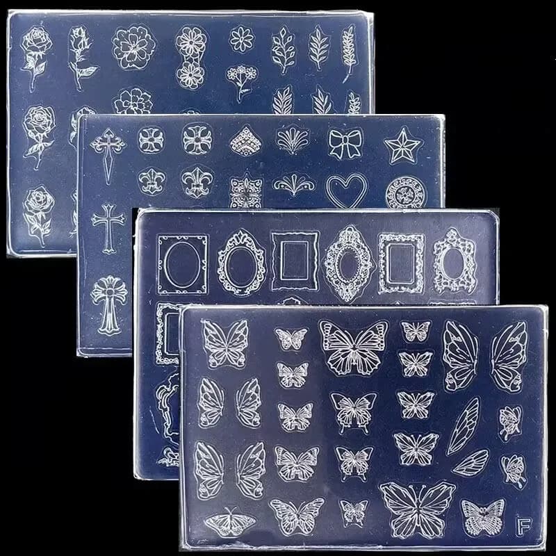 1pc maglione farfalla fiocco di neve stampo acrilico 3D cornice per foto unghie in silicone per nail art modelli per nail art fai da te stampo per unghie