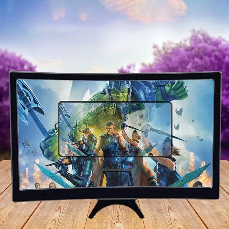 Support for video amplifier for smartphones with magnifying lens for mobile phone screen with curved screen for 12 inch HD 3D amplifier