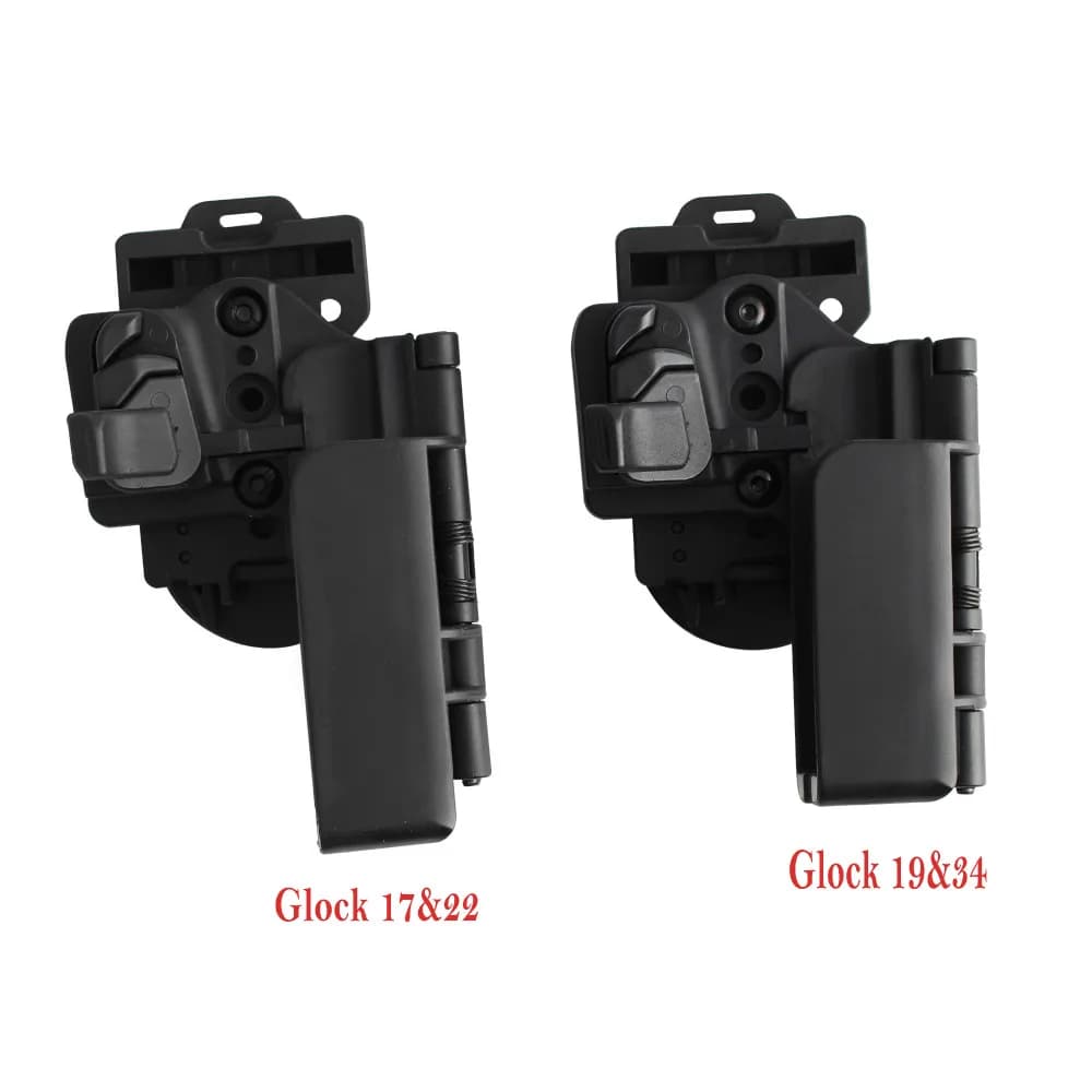 Fondina Tattica Destra IPSC a Sgancio Rapido OWB per Pistola, Fondina da Cintura Adatta per G17 19 22 34, Fondina per Torcia
