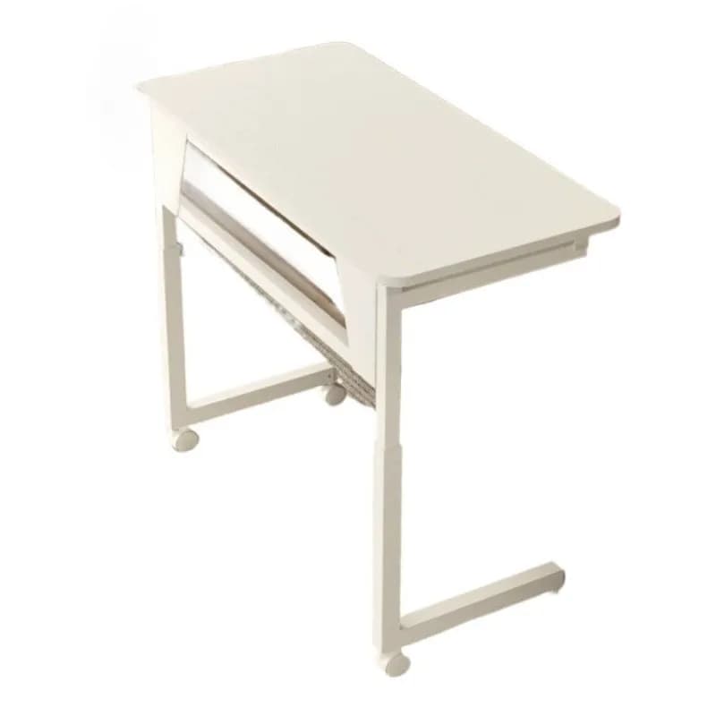 Scrivania mobile pieghevole con ruote silenziose, design salvaspazio, pieghevole fino alla porta, supporto per laptop regolabile in altezza per casa, ufficio e comodino