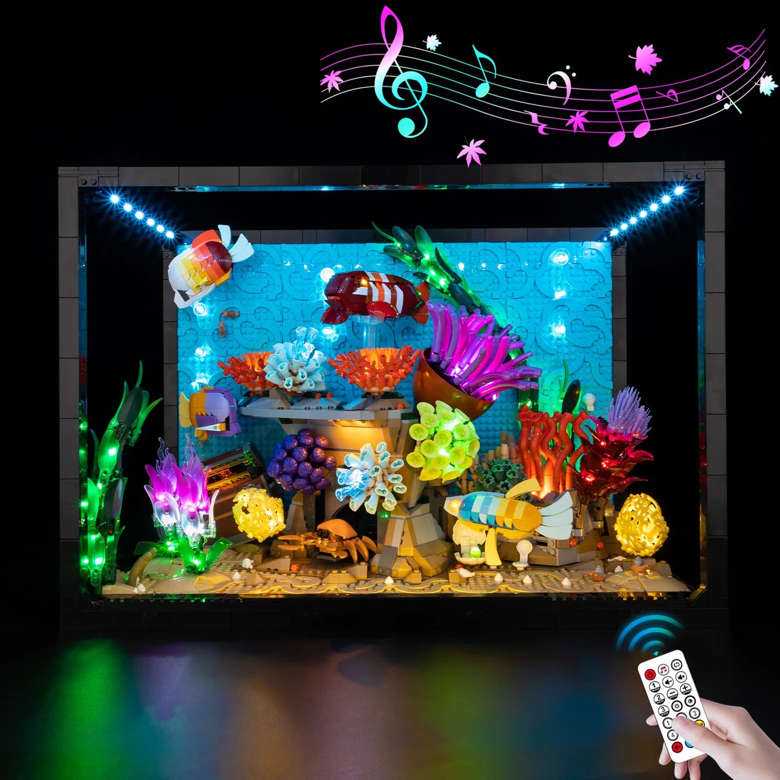 Kit luce LED Kyglaring adatto per acquario tropicale Lego 10366 Lampada decorativa non i blocchi di costruzione Lego