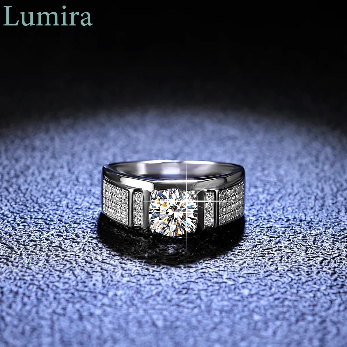 Lumira Minimalista ed Elegante Set di Anelli Boss in Platino PT950 con Moissanite da 1 Carato Fede nuziale da Uomo Gioielleria Raffinata Regalo