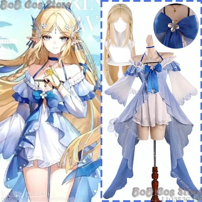 Gioco Wuthering Waves Cartethyia Cosplay Abbigliamento da nuoto Bellissimo abito sexy in pizzo blu Kawai Lolita Halloween ssiAbbigliamento di carnevale