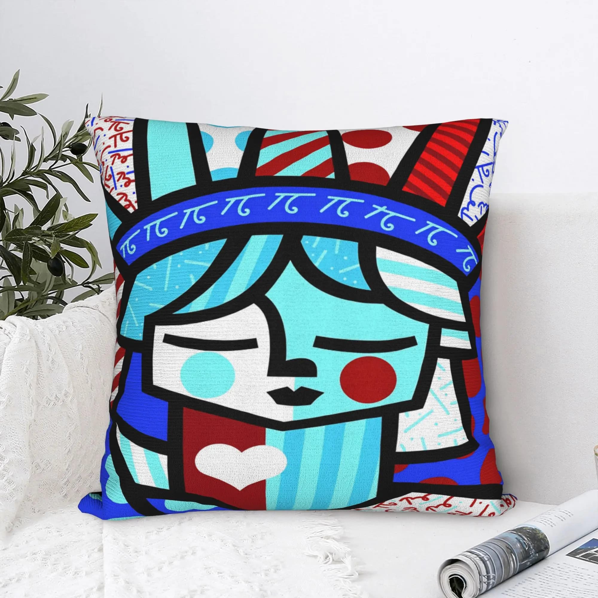 Pillow Case Brittos Art Rabbit Dog Heart Jesus Comfy Pillow Cover For Sofa Car Home Decor Funny Pillowcases