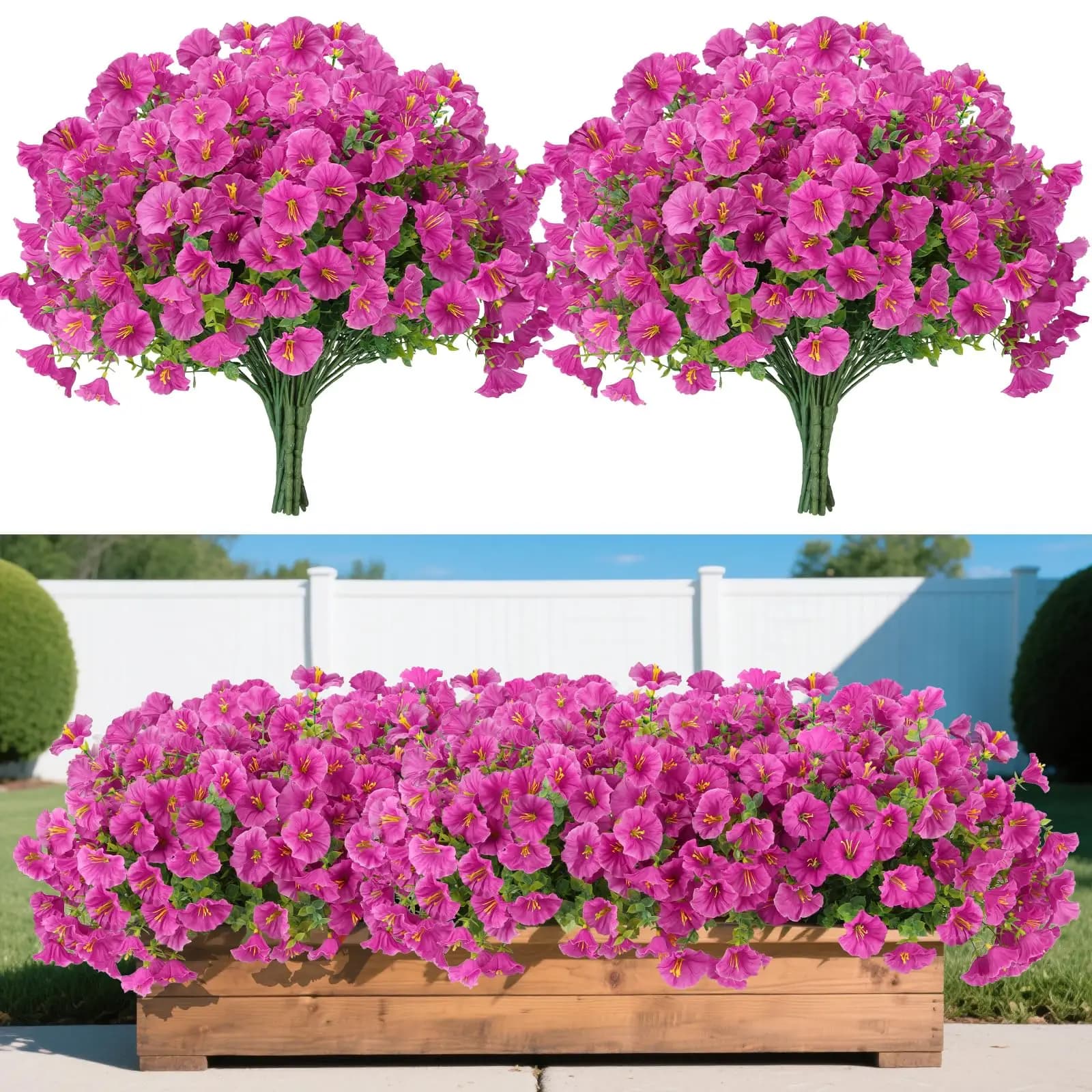 Fiori artificiali per la decorazione all'aperto Fiori finti di seta Piante finte resistenti ai raggi UV per la decorazione della casa del portico del cortile del balcone del giardino