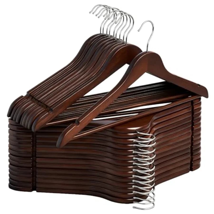 Wooden hanger, 30 pack, for wardrobe, durable, for clothes, shirts, pants, jackets