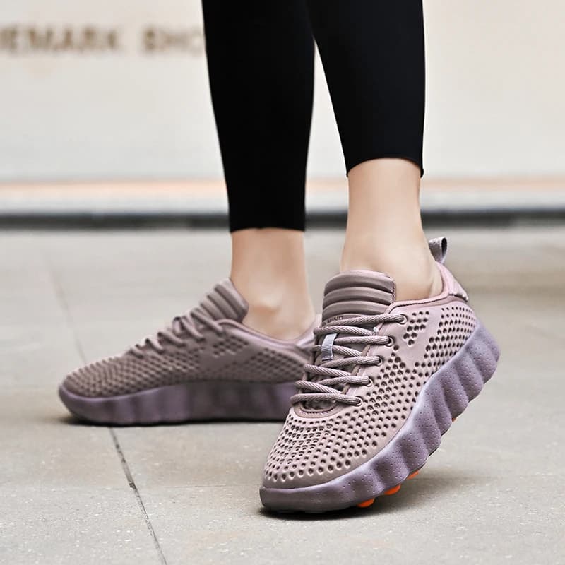 Scarpe da corsa da donna in rete traspirante, casual, leggere, estive, per camminare, fare jogging, sportive, antiscivolo