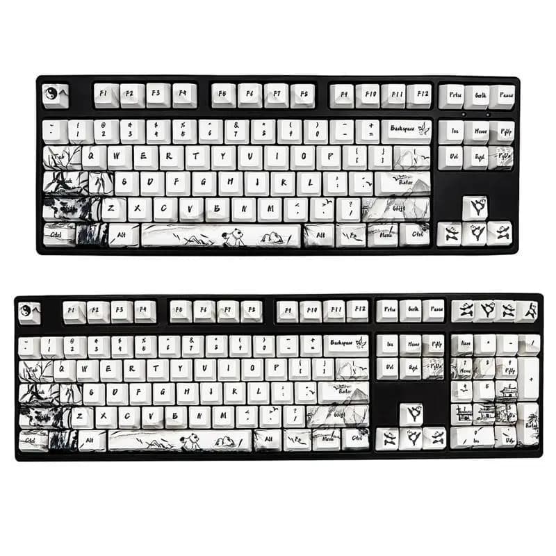 Y1UB 68/71/110 tasti personalizzati Kungfu Panda per copritastiera PBT Dye Subbed Keycap Profilo OEM per copritastiera per Ke