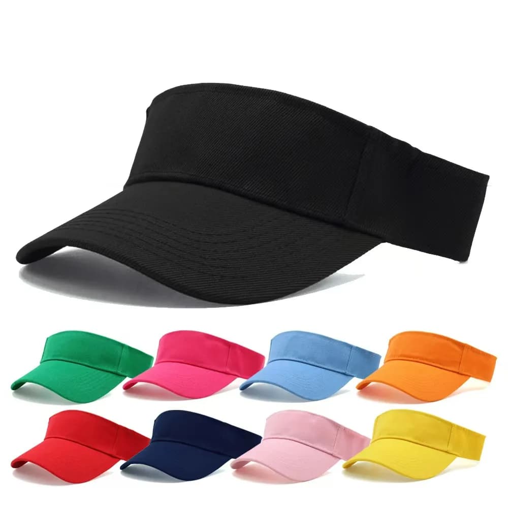 Cappello Sportivo Estivo da Sole per Uomo e Donna, in Cotone, con Visiera Regolabile, Protezione UV, Top Vuoto, Tinta Unita, per Tennis, Golf, Corsa