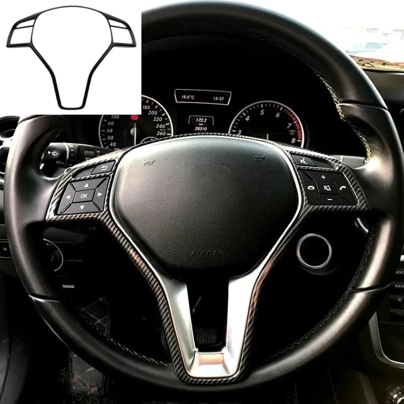 For Mercedes Benz A B C E CLA CLS GLA GLK Class W176 W246 W204 W207 W212 W117 W218 X156 X204 Car Steering Wheel Frame Trim Cover