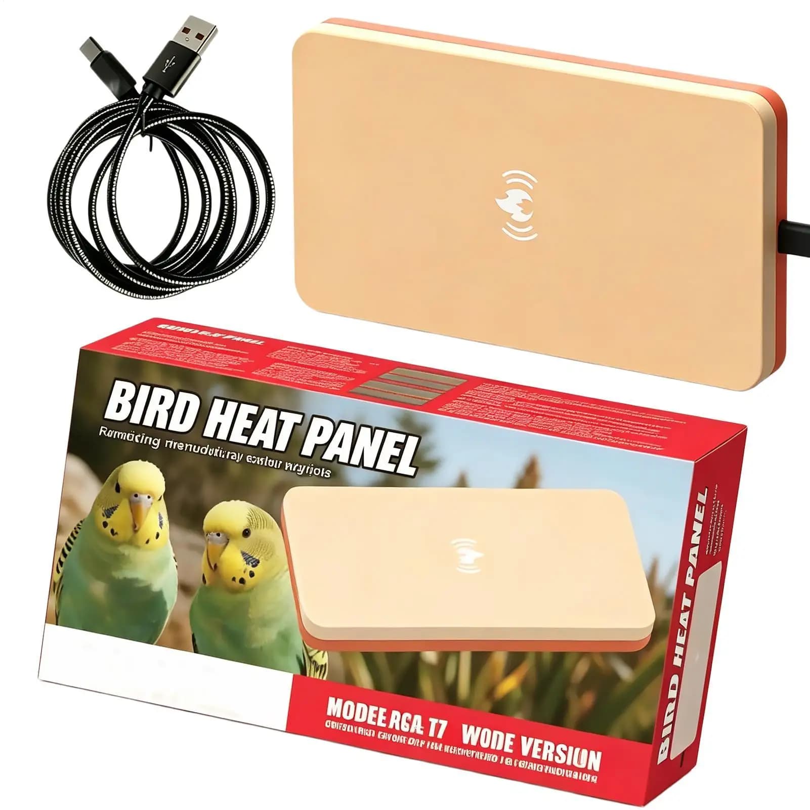 Bird Heater 18x10cm USB Plug Warmer Board 5W Silent Parrot Heater With 1.5-meter Cable For Parakeet Finch Lovebird Pet Bath