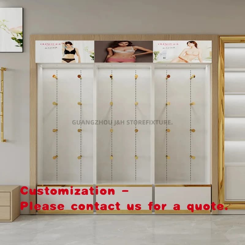 custom.Classic Simple Underwear Shop Retail Custom Design Drawer Acrylic Metal Hook Wall Display Supermarket Floor Display L