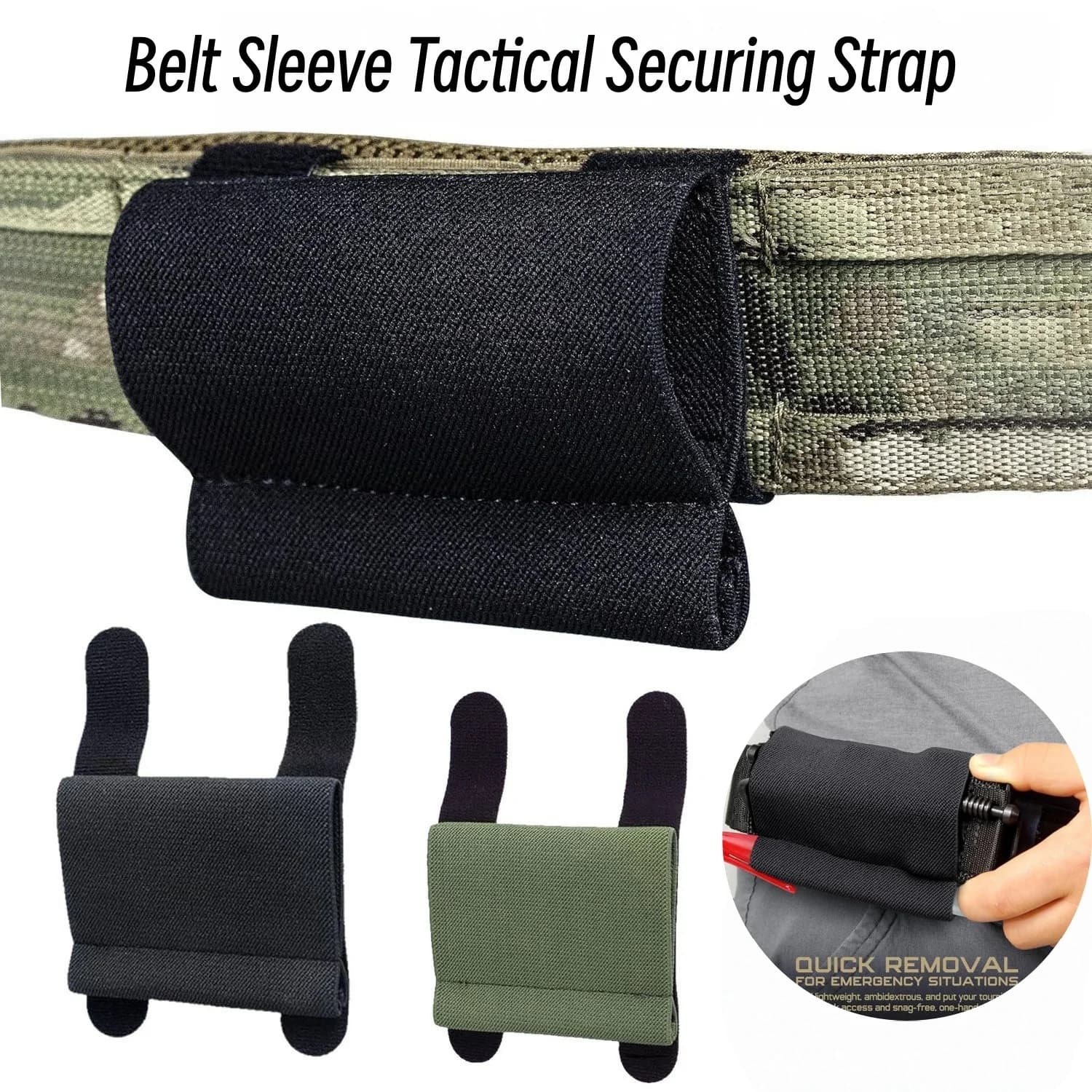 Cinghia di Fissaggio Tattica Multiuso Portatile con Velcro per Accessori da Cintura da Combattimento Outdoor