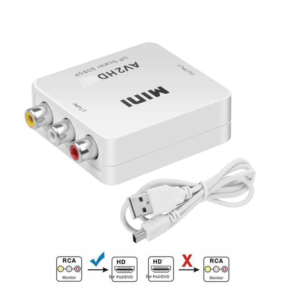 HDMI compatible scaler adapter Converter HD video box to AV/AV to HD RCA CVSB L/R Converter compatible with AV to HDMI