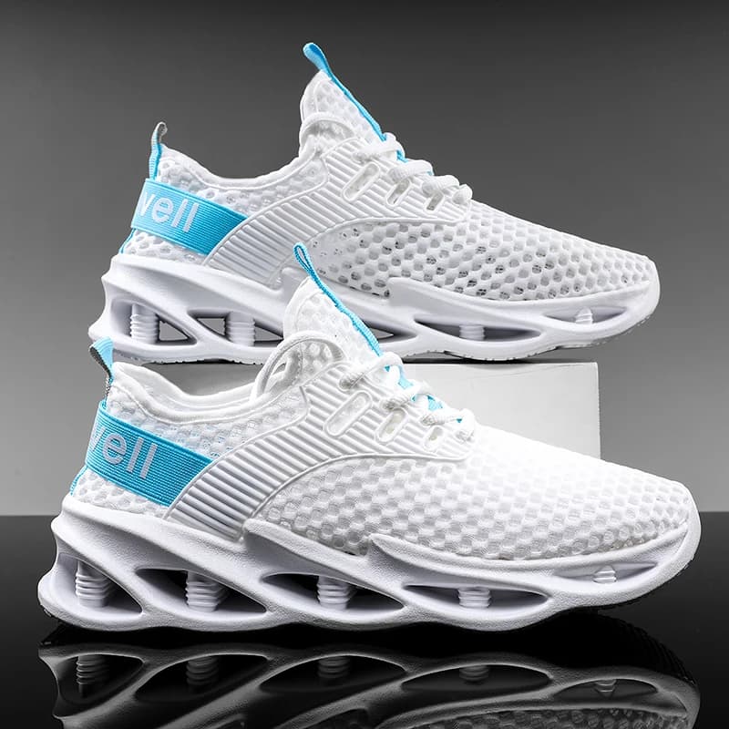 Scarpe da corsa estive da uomo in rete traspirante, leggere, anti-odore, con assorbimento degli urti, sneakers sportive